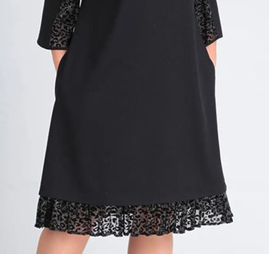 Women's Plus Size Holiday Dress Crew Neck Ruched 3/4 Length Sleeve Dress