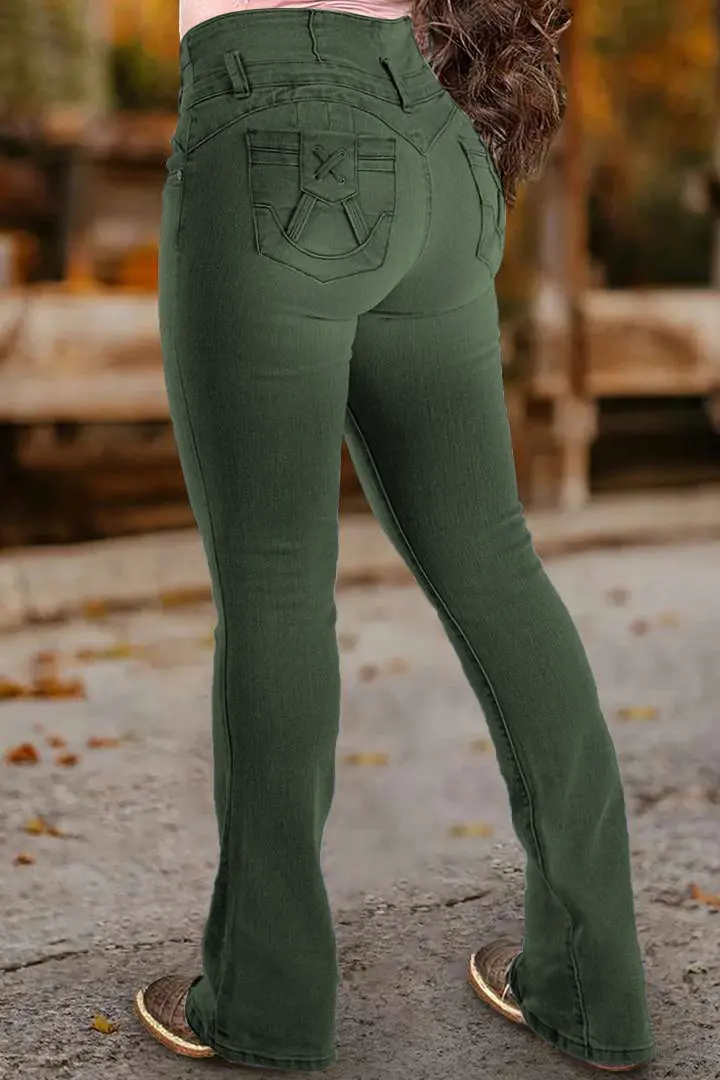 🔥7 Colors Pack only $24.99 🔥⚡LIMITED SALE-High-Waist Button Fly Flare Jeans