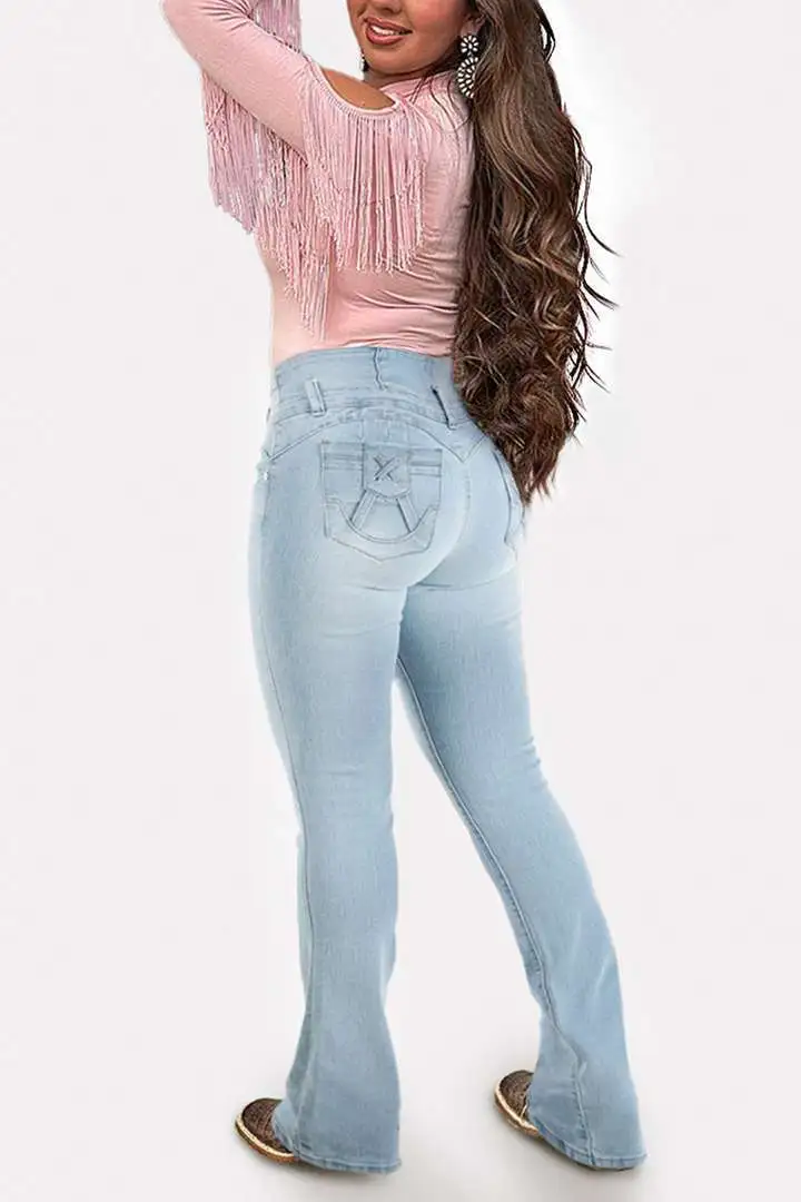 🔥7 Colors Pack only $24.99 🔥⚡LIMITED SALE-High-Waist Button Fly Flare Jeans