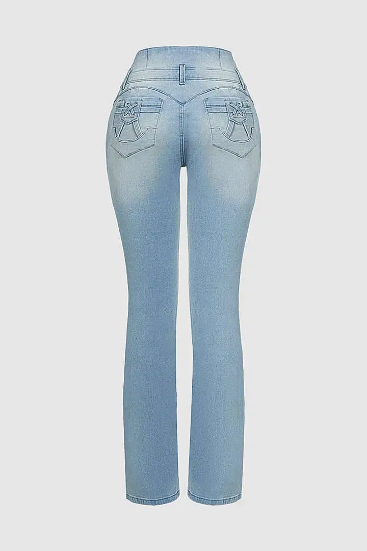 🔥7 Colors Pack only $24.99 🔥⚡LIMITED SALE-High-Waist Button Fly Flare Jeans