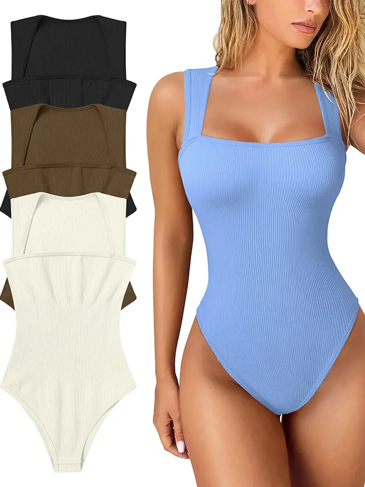 🔥LAST DAY 90% OFF🔥Ribbed Sleeveless Bodysuit