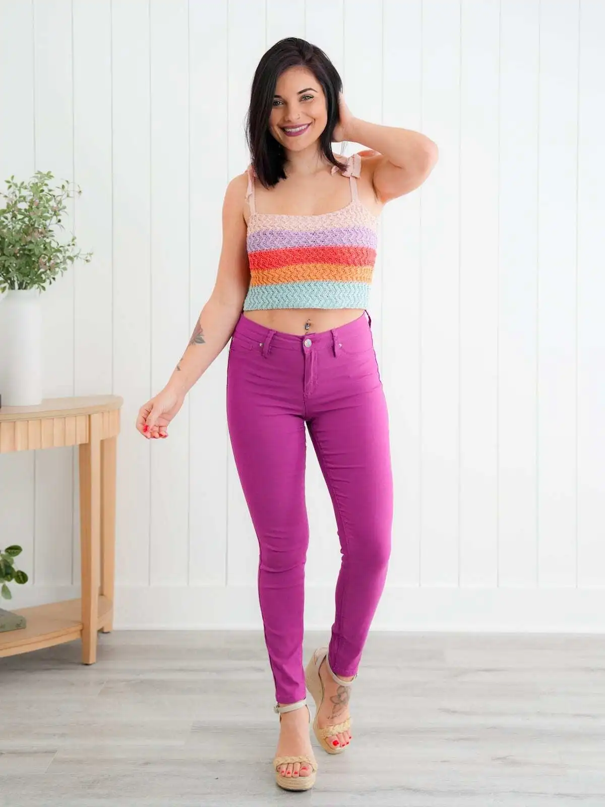 🔥6 Colors Pack only $24.99 🔥Taste The Rainbow Mid Rise Hyper Stretch Skinny Jeans (Multiple Colors)