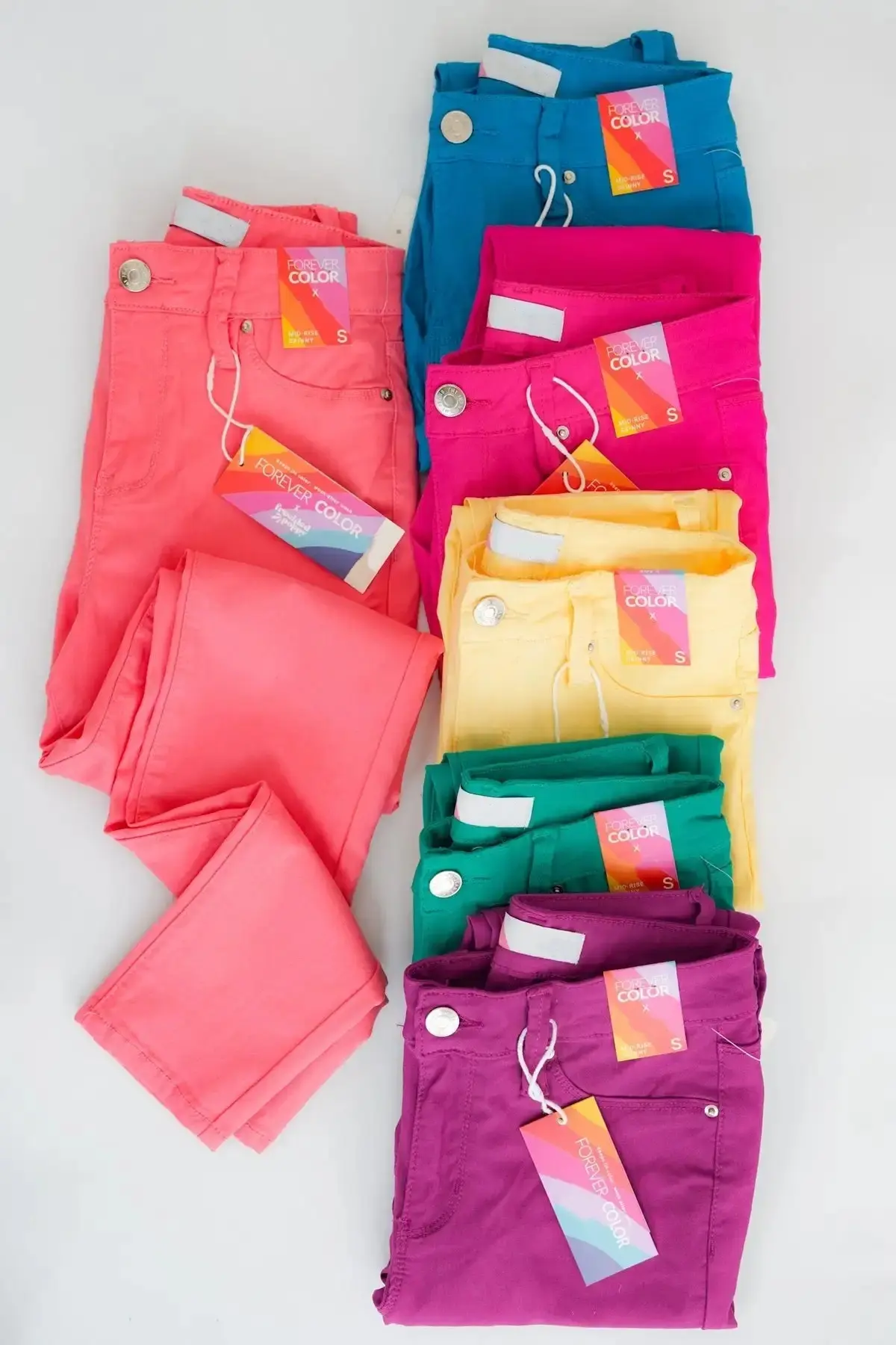 🔥6 Colors Pack only $24.99 🔥Taste The Rainbow Mid Rise Hyper Stretch Skinny Jeans (Multiple Colors)