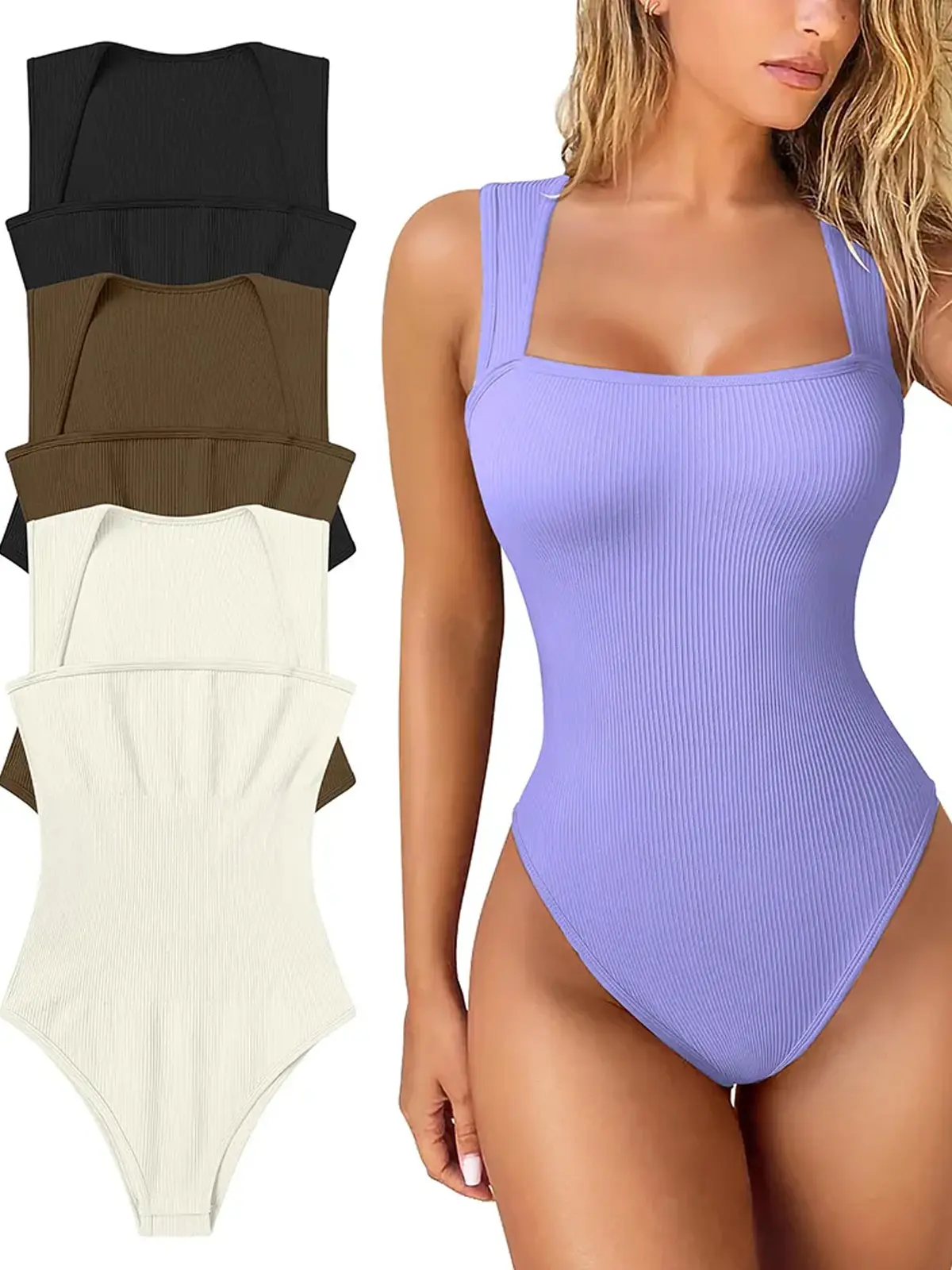 🔥LAST DAY 90% OFF🔥Ribbed Sleeveless Bodysuit