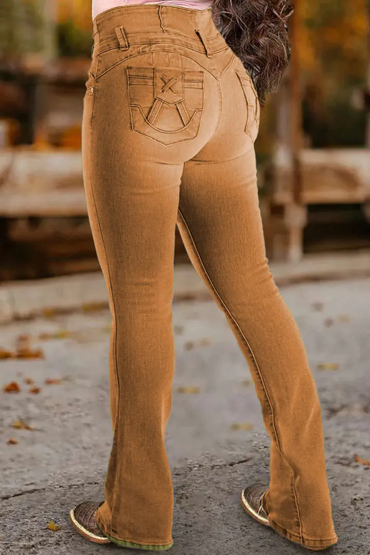 🔥7 Colors Pack only $24.99 🔥⚡LIMITED SALE-High-Waist Button Fly Flare Jeans