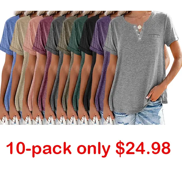 Fashion Solid Color Pocket Short Sleeve T-Shirt