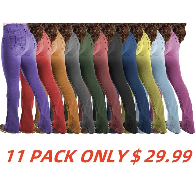 🔥7 Colors Pack only $24.99 🔥⚡LIMITED SALE-High-Waist Button Fly Flare Jeans