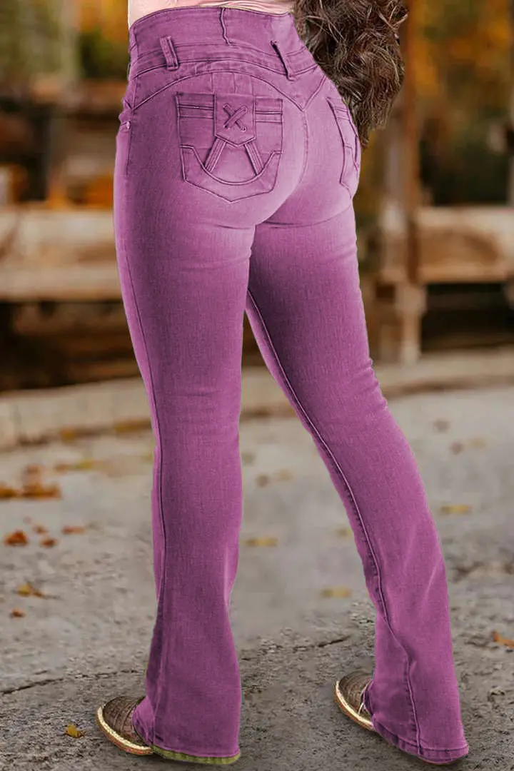 🔥7 Colors Pack only $24.99 🔥⚡LIMITED SALE-High-Waist Button Fly Flare Jeans