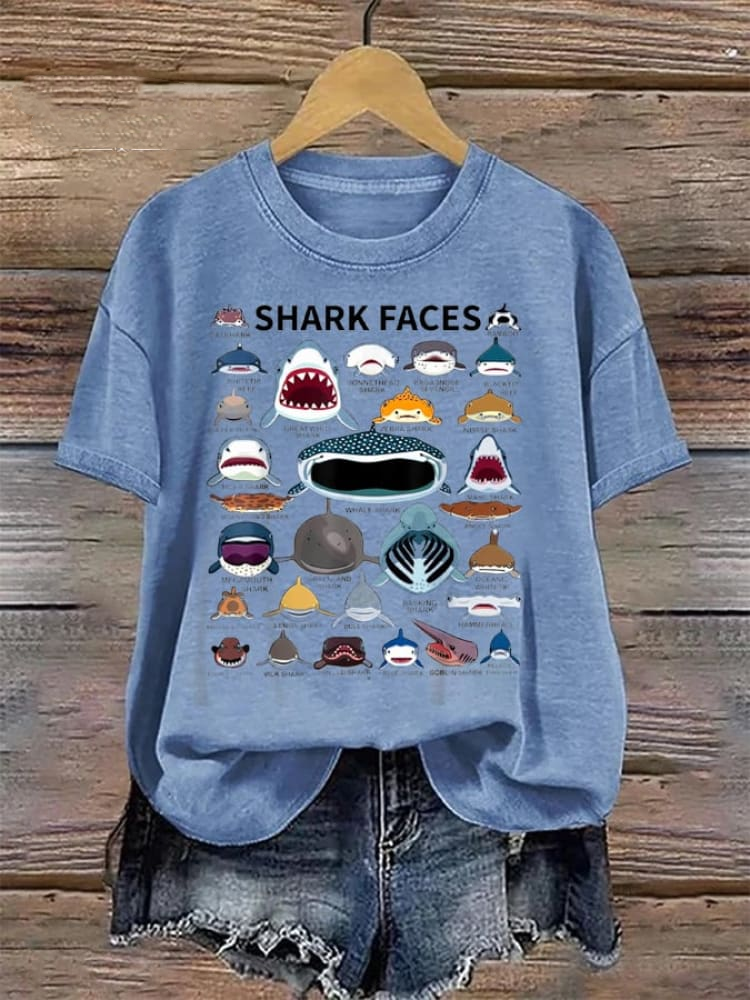 Women's Shark Week Marine Life Conservation Art Print T-Shirt e63c