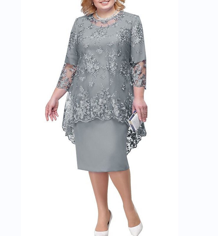 Women's Plus Size A Line Dress Casual Sexy Knee Length Dress