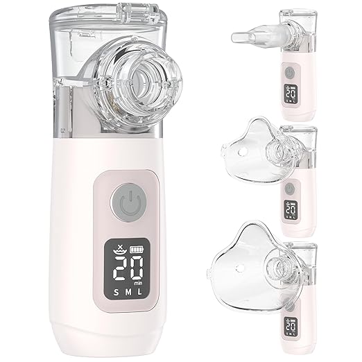 Nebulizer (Direct Patient Interface), Portable Nebulizer with Tube, Mouthpiece and Accessories - Rechargeable Nebulizer for Travel and Home Use